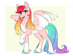 Size: 1280x982 | Tagged: safe, artist:cosmalumi, oc, oc only, pegasus, pony, heterochromia, solo