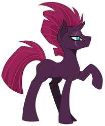 Size: 785x947 | Tagged: safe, artist:tragedy-kaz, tempest shadow, pony, unicorn, g4, broken horn, eye scar, female, horn, mare, raised hoof, scar, simple background, smiling, solo, transparent background