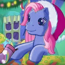 Size: 225x225 | Tagged: safe, edit, edited screencap, screencap, clover (g1), earth pony, pony, a very minty christmas, g1, g3, my little pony tales, christmas, cloverbetes, cute, female, g1 to g3, generation leap, hat, holiday, mare, nothing says christmas like a pair of socks, santa claus, santa hat, solo, song