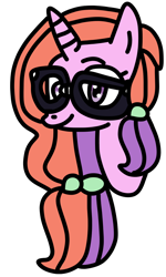 Size: 600x1000 | Tagged: safe, artist:jadeharmony, oc, oc only, oc:chemical sunshine, alicorn, pony, icey-verse, alicorn oc, female, glasses, horn, magical lesbian spawn, mare, offspring, parent:luster dawn, parent:potion nova, parents:lusternova, simple background, solo, transparent background, wings
