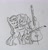 Size: 1976x2048 | Tagged: safe, artist:mellodillo, dj pon-3, octavia melody, vinyl scratch, earth pony, pony, unicorn, g4, bipedal, bow (instrument), bowtie, cello, dexterous hooves, duo, female, grayscale, hoof hold, lidded eyes, looking at each other, looking at someone, mare, monochrome, musical instrument, smiling, traditional art