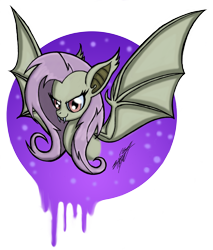 Size: 2803x3291 | Tagged: safe, artist:nightshadow154, fluttershy, bat pony, pony, g4, bat ponified, bust, flutterbat, high res, race swap, solo, traditional art