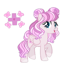 Size: 2012x1932 | Tagged: safe, artist:just-silvushka, oc, oc only, pegasus, pony, base used, eyelashes, female, magical lesbian spawn, mare, offspring, parent:fluttershy, parent:nurse redheart, raised hoof, simple background, smiling, solo, transparent background, wings