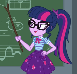 Size: 575x556 | Tagged: safe, screencap, sci-twi, twilight sparkle, equestria girls, equestria girls specials, g4, my little pony equestria girls: better together, my little pony equestria girls: holidays unwrapped, the cider louse fools, cropped, solo