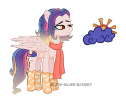 Size: 636x500 | Tagged: safe, artist:just-silvushka, oc, oc only, pegasus, pony, base used, clothes, cloud, eyelashes, female, mare, pegasus oc, scarf, simple background, socks, solo, transparent background, wings