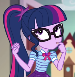 Size: 424x433 | Tagged: safe, screencap, sci-twi, twilight sparkle, equestria girls, equestria girls series, g4, holidays unwrapped, the cider louse fools, spoiler:eqg series (season 2), cropped, solo