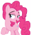 Size: 6557x7226 | Tagged: safe, artist:andoanimalia, pinkie pie, earth pony, pony, 28 pranks later, g4, my little pony: friendship is magic, absurd resolution, bedroom eyes, blue eyes, eyebrows, female, mare, open mouth, open smile, pink mane, pink tail, raised hoof, simple background, smiling, solo, tail, transparent background, vector