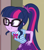 Size: 502x574 | Tagged: safe, screencap, sci-twi, twilight sparkle, human, equestria girls, equestria girls specials, g4, my little pony equestria girls: better together, my little pony equestria girls: holidays unwrapped, the cider louse fools, bending, bowtie, clothes, cropped, cute, geode of telekinesis, glasses, grin, jewelry, magical geodes, pendant, polo shirt, ponytail, skirt, smiling, solo, teeth