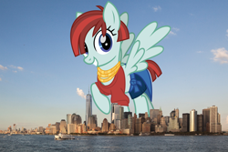 Size: 2200x1467 | Tagged: safe, artist:cheezedoodle96, artist:thegiantponyfan, edit, valley glamour, pegasus, pony, g4, female, giant pegasus, giant pony, giantess, highrise ponies, irl, macro, manhattan, mare, mega giant, new york, new york city, photo, ponies in real life