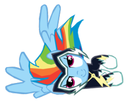 Size: 525x444 | Tagged: safe, artist:benpictures1, rainbow dash, zapp, pegasus, pony, g4, power ponies (episode), cute, dashabetes, female, inkscape, lying down, on side, power ponies, simple background, solo, transparent background, vector