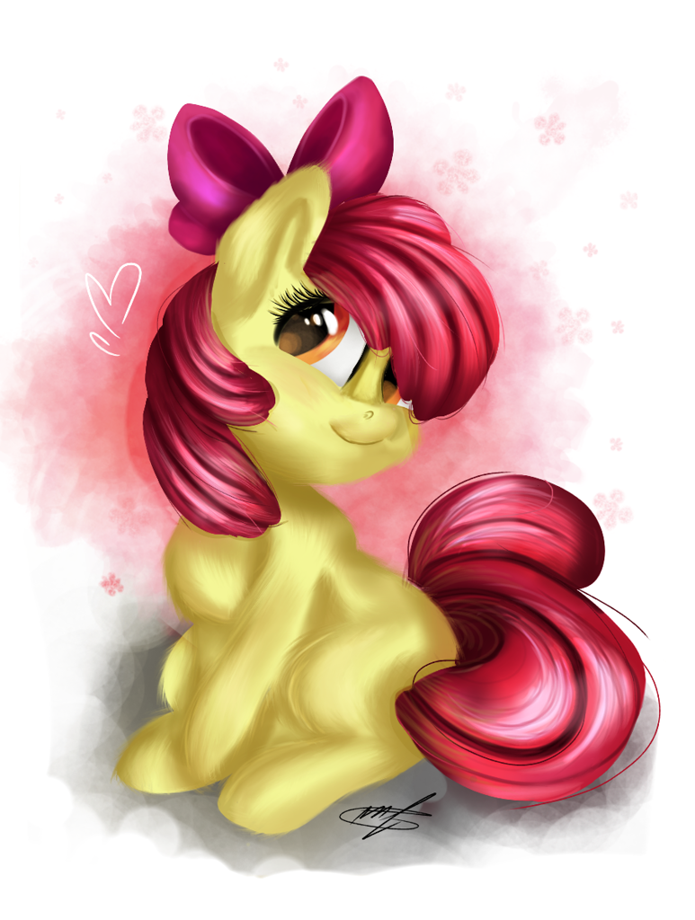 Safe Artist Pinktune Apple Bloom Earth Pony Pony Female Filly Solo Derpibooru