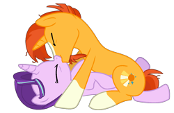 Size: 1300x850 | Tagged: dead source, safe, artist:intfighter, artist:santi0095, starlight glimmer, sunburst, pony, unicorn, g4, base used, duo, eyes closed, female, kiss on the lips, kissing, male, mare, ship:starburst, shipping, show accurate, simple background, stallion, straight, transparent background