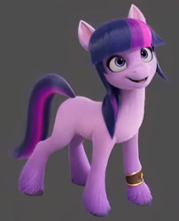 Size: 1280x1588 | Tagged: safe, edit, edited screencap, editor:americanrx, screencap, twilight sparkle, earth pony, pony, g4, g5, my little pony: a new generation, 2d to 3d, 3d, earth pony twilight, female, g4 to g5, g5 concept leaks, gray background, mare, simple background, solo, twilight sparkle (g5 concept leak)