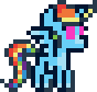 Size: 88x84 | Tagged: safe, artist:dinexistente, rainbow dash, g4, animated, animated ych, commission, dancing, gif, pixel art, ponybooru import, simple background, sprite, transparent background, your character here