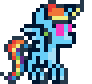 Size: 92x84 | Tagged: safe, artist:dinexistente, rainbow dash, g4, animated, animated ych, commission, dancing, gif, pixel art, ponybooru import, simple background, sprite, transparent background, your character here