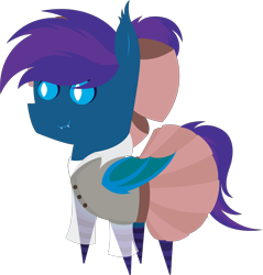 Size: 5795x6073 | Tagged: safe, artist:tikibat, derpibooru exclusive, oc, oc only, oc:stardust, oc:stardust(cosmiceclipse), bat pony, pony, bat pony oc, bat wings, bow, clothes, crossdressing, ear fluff, eyeshadow, fangs, hair bow, makeup, male, membranous wings, simple background, skirt, slit pupils, socks, solo, stallion, striped socks, transparent background, wings