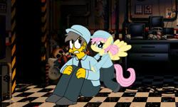 Size: 1182x715 | Tagged: safe, artist:haileykitty69, fluttershy, human, pegasus, g4, five nights at freddy's, fluttermour, male, seymour skinner, the simpsons