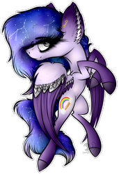 Size: 1375x2008 | Tagged: safe, artist:beamybutt, oc, oc only, pegasus, pony, colored wings, constellation, constellation hair, ear fluff, ethereal mane, female, mare, pegasus oc, simple background, solo, starry mane, transparent background, two toned wings, wings
