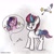 Size: 2048x2048 | Tagged: safe, artist:ledwine glass, pipp petals, zipp storm, pegasus, pony, g5, my little pony: a new generation, adorapipp, adorazipp, blush sticker, blushing, cellphone, crayon drawing, cute, duo, female, happy, heart, height supremacy, high res, looking at you, marelet, micro, phone, pipp is short, pipp is smol, royal sisters (g5), siblings, sisters, sisters being sisters, smol, sparkles, stars, tiny, tiny ponies