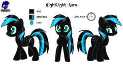 Size: 7680x4154 | Tagged: safe, artist:damlanil, oc, oc only, oc:nightlight aura, pegasus, pony, commission, female, mare, reference sheet, shiny mane, show accurate, simple background, solo, transparent background, vector, wings