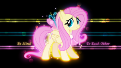 Size: 3840x2160 | Tagged: safe, artist:cloudy glow, artist:game-beatx14, artist:yanoda, edit, fluttershy, pegasus, pony, g4, female, high res, mare, solo, text, wallpaper, wallpaper edit