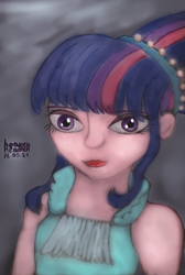 Size: 2660x3970 | Tagged: safe, twilight sparkle, equestria girls, friendship through the ages, g4, eye clipping through hair, eyebrows, eyebrows visible through hair, female, high res, solo, uncanny valley
