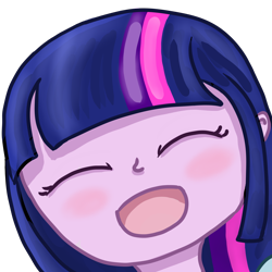 Size: 2000x2000 | Tagged: safe, artist:heaveneugene, artist:heavenheathen, twilight sparkle, equestria girls, g4, blushing, bust, eyes closed, female, high res, open mouth, simple background, solo, transparent background