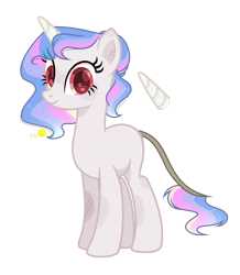 Size: 1408x1616 | Tagged: safe, artist:moonnightshadow-mlp, oc, oc only, hybrid, pony, unicorn, female, interspecies offspring, mare, offspring, parent:discord, parent:princess celestia, parents:dislestia, simple background, solo, transparent background