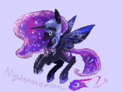 Size: 1285x968 | Tagged: safe, artist:laurasrxfgcc, nightmare moon, alicorn, pony, g4, female, mare, pixel art, solo