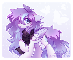 Size: 2769x2272 | Tagged: safe, artist:dedfriend, oc, oc only, oc:butterfly effect, pegasus, pony, clothes, high res, scarf, solo
