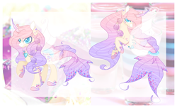 Size: 3000x1821 | Tagged: safe, artist:w-olfsbane, oc, oc only, merpony, pony, seapony (g4), unicorn, adoptable, blue eyes, dorsal fin, female, fins, fish tail, flowing mane, flowing tail, horn, seaponified, simple background, smiling, solo, species swap, tail, transparent background