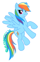 Size: 506x780 | Tagged: safe, artist:wavebreeze234, rainbow dash, pegasus, pony, g4, female, mare, signature, simple background, solo, transparent background, wings