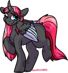 Size: 1443x1570 | Tagged: safe, artist:sexygoatgod, oc, oc only, oc:walpurgie night, changeling, disguise, female, simple background, solo, transparent background