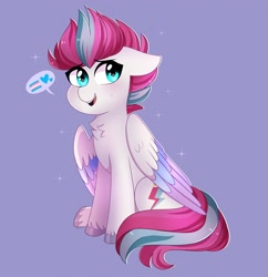 Size: 2296x2368 | Tagged: safe, artist:emera33, zipp storm, pegasus, pony, g5, my little pony: a new generation, blushing, female, headcanon, heart, high res, lgbt headcanon, male, mare, pride, pride flag, simple background, sitting, solo, sparkles, sweat, trans male, trans zipp, transgender, transgender pride flag
