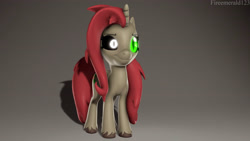 Size: 3840x2160 | Tagged: safe, artist:fireemerald123, oc, oc only, oc:holly berry, pony, unicorn, 3d, glowing, glowing eyes, high res, simple background, solo, source filmmaker, watermark