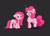 Size: 6800x4900 | Tagged: safe, artist:kittyrosie, pinkie pie, earth pony, pony, g4, ..., cross-popping veins, cute, cuteamena, diapinkes, duality, emanata, eyes closed, floating heart, floppy ears, grumpy, heart, open mouth, open smile, pinkamena diane pie, pinkie pie is not amused, self paradox, self ponidox, smiling, unamused