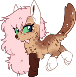 Size: 2210x2229 | Tagged: safe, artist:kurosawakuro, artist:mint-light, oc, oc only, hybrid, base used, chest fluff, high res, offspring, parent:applejack, parent:capper dapperpaws, parents:capperjack, simple background, solo, transparent background