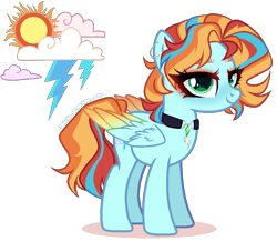 Size: 1029x893 | Tagged: safe, artist:gihhbloonde, oc, oc only, pegasus, pony, female, magical lesbian spawn, mare, offspring, parent:rainbow dash, parent:sunset shimmer, parents:sunsetdash, simple background, solo, transparent background