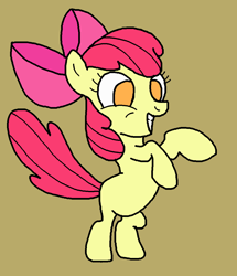 Size: 924x1074 | Tagged: safe, artist:voicesandinks, apple bloom, earth pony, pony, g4, female, filly, rearing, simple background, solo