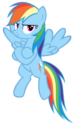 Size: 5070x8404 | Tagged: safe, artist:andoanimalia, rainbow dash, pegasus, pony, g4, top bolt, absurd resolution, crossed arms, female, flying, mare, simple background, smiling, smirk, solo, spread wings, transparent background, vector, wings