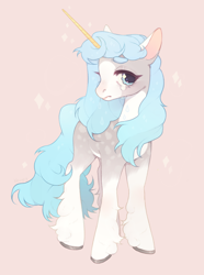 Size: 1164x1561 | Tagged: safe, artist:klewgcg, oc, oc only, pony, unicorn, coat markings, eyelashes, female, horn, mare, socks (coat markings), solo, unicorn oc