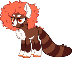 Size: 2930x2344 | Tagged: safe, artist:kurosawakuro, artist:mint-light, oc, oc only, pony, red panda, red panda pony, base used, female, high res, mare, simple background, solo, transparent background
