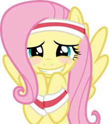 Size: 3000x3414 | Tagged: safe, artist:cloudy glow, fluttershy, pony, g4, hurricane fluttershy, .ai available, blushing, cute, high res, shyabetes, simple background, solo, transparent background, vector