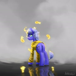 Size: 2175x2175 | Tagged: safe, artist:anticular, oc, oc only, oc:can opener, pony, unicorn, fish whisperer, high res, magic, solo, vylet pony