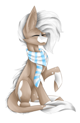 Size: 1285x1985 | Tagged: safe, artist:lunciakkk, oc, oc only, pony, clothes, commission, scarf, simple background, solo, white background