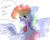 Size: 2560x2048 | Tagged: safe, artist:valkiria, rainbow dash, pegasus, pony, g4, blushing, clothes, cute, dashabetes, eyebrows, eyebrows visible through hair, flower, frown, high res, mouth hold, shiny mane, simple background, socks, solo, speech bubble, spread wings, talking, talking to viewer, tsunderainbow, tsundere, white background, wings