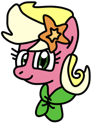 Size: 730x1000 | Tagged: safe, artist:jadeharmony, oc, oc only, oc:floral fragrance (ice1517), earth pony, pony, icey-verse, bust, female, flower, flower in hair, magical lesbian spawn, mare, offspring, parent:carrot top, parent:roseluck, parents:carrotluck, simple background, solo, transparent background