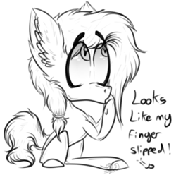 Size: 1258x1247 | Tagged: safe, artist:beamybutt, oc, oc only, oc:chaos, earth pony, pony, ear fluff, earth pony oc, eyelashes, female, lineart, mare, monochrome, simple background, solo, talking, white background