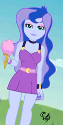 Size: 736x1449 | Tagged: safe, artist:flutteryaylove, edit, edited screencap, screencap, princess luna, vice principal luna, equestria girls, g4, clothes, dress, female, smiling, solo