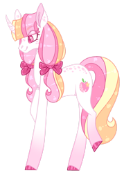 Size: 1280x1790 | Tagged: safe, artist:lilywolfpie, oc, oc only, oc:sunshine peach, pony, unicorn, female, mare, simple background, solo, transparent background